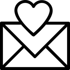
Love Letter Vector Line Icon
