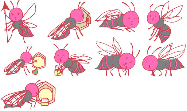 スズメバチの生活9種まとめ（赤色）