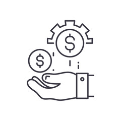 Financial benefits icon, linear isolated illustration, thin line vector, web design sign, outline concept symbol with editable stroke on white background.