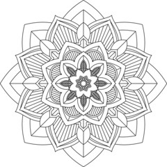Easy Mandala coloring book simple and basic for beginners, seniors and children. Set of Mehndi flower pattern for Henna drawing and tattoo. Decoration in ethnic oriental, Indian style.
