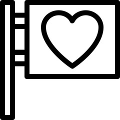 
Love Signboard Vector Line Icon
