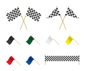 Racing flags set illustration