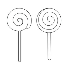 Various sweets for the holiday and for every day. Lollipop in the form of a spiral, abstract shape