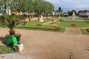 public garden in lisieux in normandy (france)