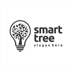 smart tree imagination logo design isolated on white background.