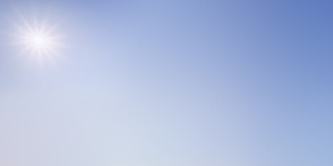 background of clear blue sky with sun