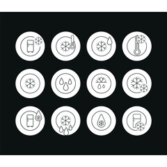 Vector image. Collection of different frozen icons.