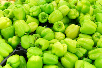 green pepper background sale of fresh vegetables