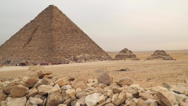 The Pyramid of Menkaure is the smallest of the three main Pyramids of Giza, located on the Giza Plateau in the southwestern outskirts of Cairo, Egypt