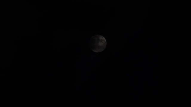 full moon sky with fast moving clouds 4k
