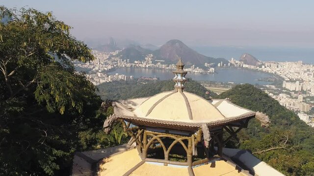 Landscape view of Rio de Janeiro south zone from the sky, Brazil