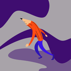 Mr Pencil walking sluggish