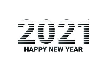 Black & White new year 2021 greeting card