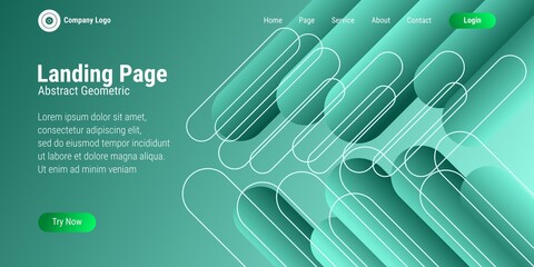 Abstract geometric shape background in green gradation. Perfectly used for landing pages, websites, banners, posters, events, etc. Vector illustration