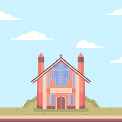 Chruch Building Flat Vector