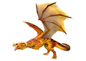 Fototapeta premium 3D Rendering Fairy Tale Dragon on White