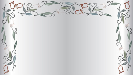 Tulips floral pattern, batik flowers and leaves