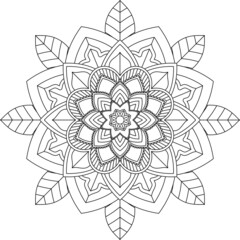 Easy Mandala coloring book simple and basic for beginners, seniors and children. Set of Mehndi flower pattern for Henna drawing and tattoo. Decoration in ethnic oriental, Indian style.