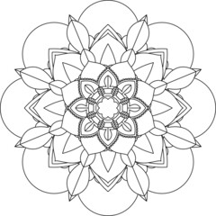Easy Mandala coloring book simple and basic for beginners, seniors and children. Set of Mehndi flower pattern for Henna drawing and tattoo. Decoration in ethnic oriental, Indian style.