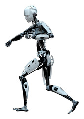 3D Rendering Male Robot on White