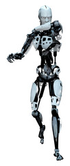 3D Rendering Male Robot on White