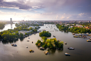 aerial view on city of berlin and the river spree © DEN