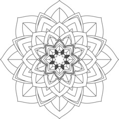 Easy Mandala coloring book simple and basic for beginners, seniors and children. Set of Mehndi flower pattern for Henna drawing and tattoo. Decoration in ethnic oriental, Indian style.