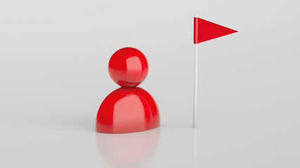 Leader and checkbox target. isolated on white background. 3d render