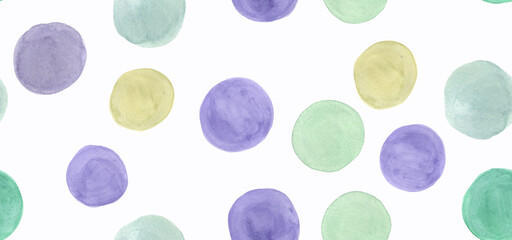 Seamless Polka Dots Background. Watercolor 