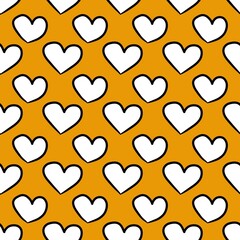 Obraz premium white heart on yellow color background