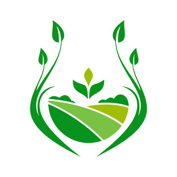 green plantation farm estate farm flat logo icon