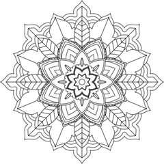 Easy Mandala coloring book simple and basic for beginners, seniors and children. Set of Mehndi flower pattern for Henna drawing and tattoo. Decoration in ethnic oriental, Indian style.