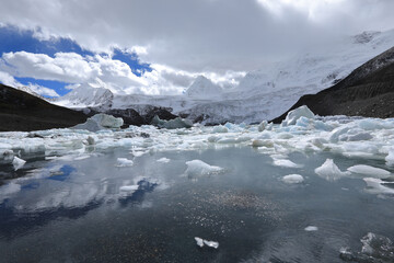 Glacier lagoon in Tibet,China