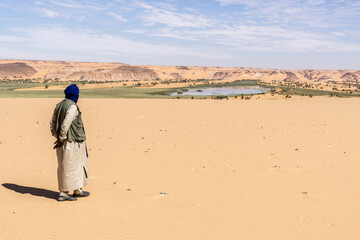 Salt water lake in Northern Chad, Africa