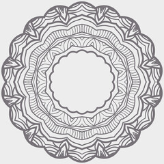 Ornamental laced snowflake, rosette, mandala. Vector illustration