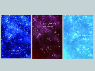 Abstract painting set of the feeling of space and water