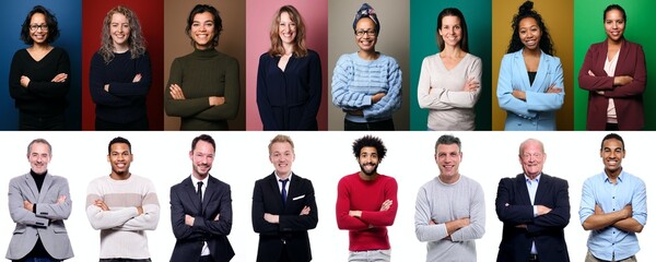 Beautiful happy people in front of a background