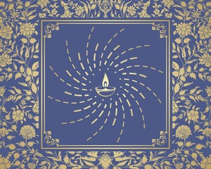 Oil lamp, Diwali greetings , royal Rajasthan, India	