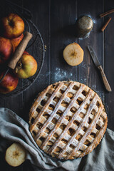 Dutch Apple Pie on Dark Background