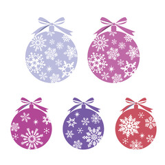 Winter holiday ornaments vector. Christmas Ornament layout for Print. クリスマスオーナメント、雪模様