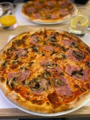 Italian delicious pizza on a plate