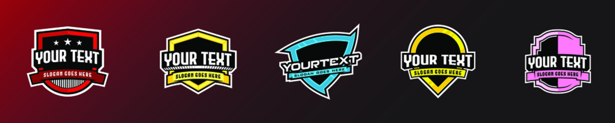 Set of emblem sport/esport logo design
