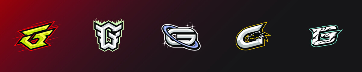 Set of initial sport/esport logo design © yzor.std