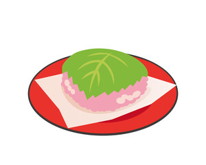 桜餅のベクターイラスト