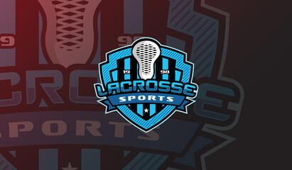 Lacrosse Logo sport suitable for team, league, tournament, emblem design