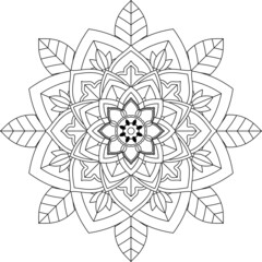 Easy Mandala coloring book simple and basic for beginners, seniors and children. Set of Mehndi flower pattern for Henna drawing and tattoo. Decoration in ethnic oriental, Indian style.