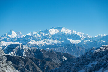 Fototapeta na wymiar high mountains landscape in winter