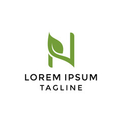 Initial N Nature Logo Design Template
