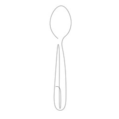 Spoon line drawing. Vector illustration