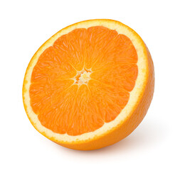 Half orange,sliced orange isolated on the white background.